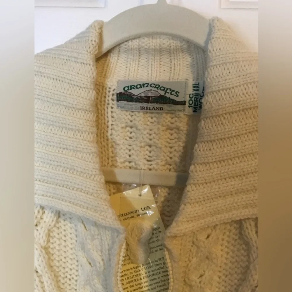 Woman’s Aran Crafts Full Zip Wool Sweater Sz XXL - Picture 3 of 9